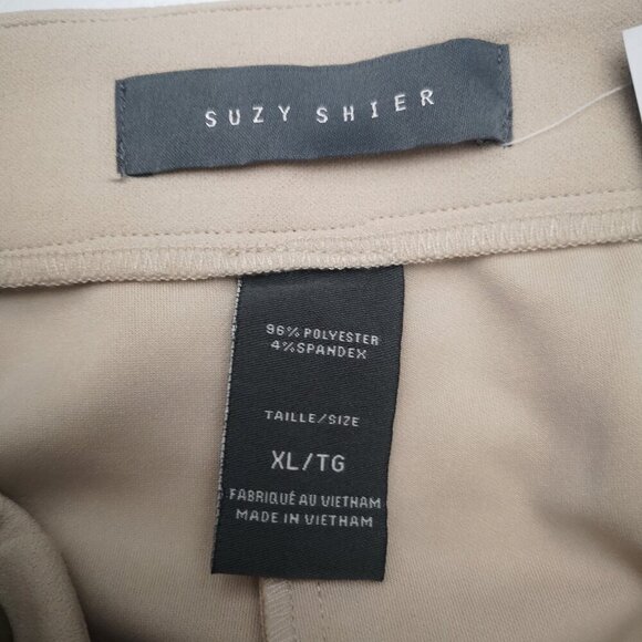 NWT Suzy Shier Ladies Size XL Cream Pull On Style Straight Leg Pants - Picture 3 of 9